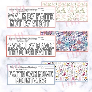 A6 Bible Verse Savings Challenge Bundle Faith Saving Cash Envelope Insert A6 Saving Tracker A6 Binder Insert Printable A6 Savings Challenge