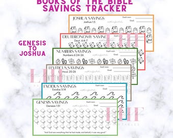 Genesis to Joshua Savings Tracker: Individual Books of the Bible Budgeting, A6 Savings Fund (Digital Download)
