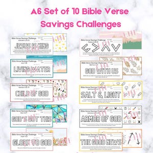 NEW** A6 Glory to God Bible Verse Savings Tracker Bundle of 10 | FAITH Saving Cash Envelope | A6 Saving Tracker Faith A6 Savings Challenge