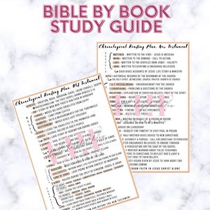 Chronological Bible Reading Plan Summary of Each Book | Bible Study Guide | Bible Old & New Testament Reading Guide | Bible Reading Plan