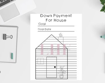 House Down Payment Tracker | Savings Goal Printable (Digital Download)