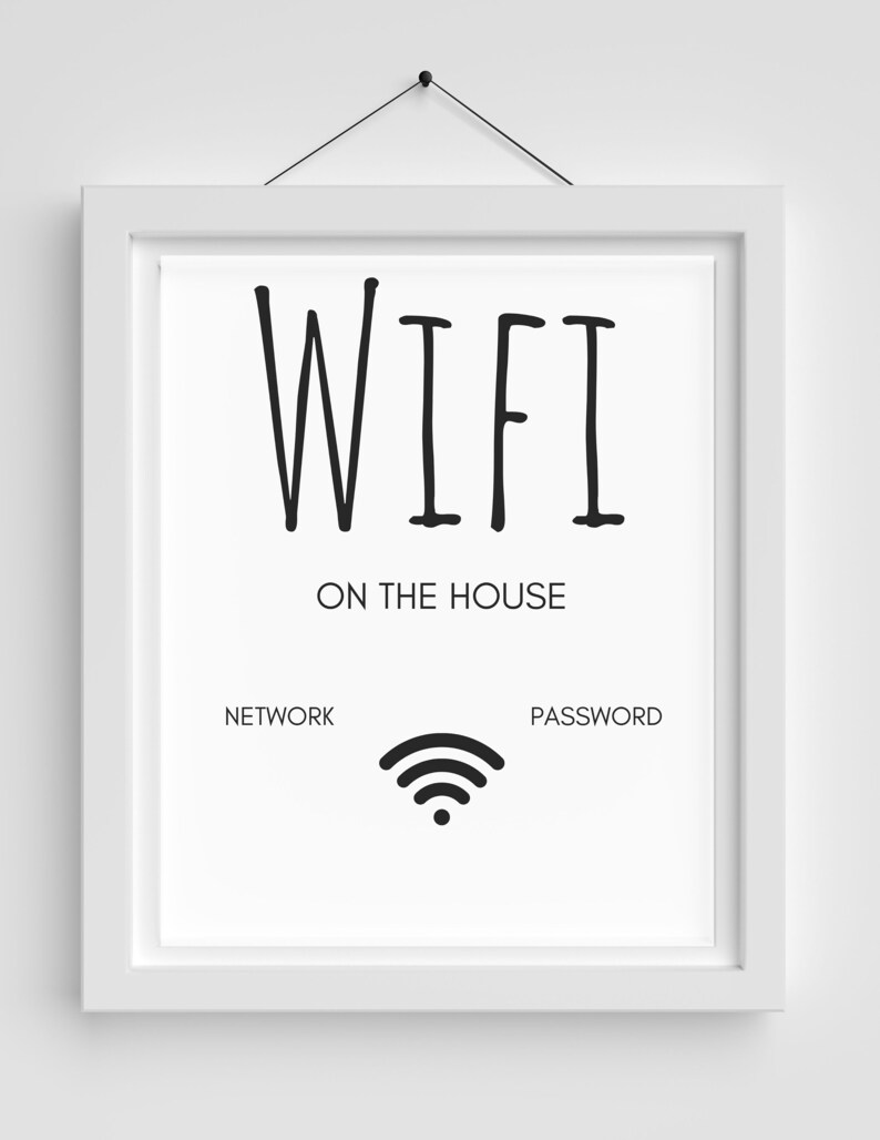 Wifi Printable Sign - Etsy