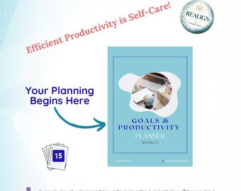 Printable Goals & Productivity Planner: Self-Care - Goal Setting Focus (Digital Download)