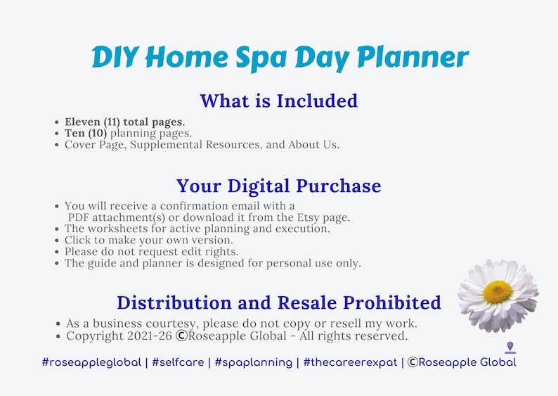 DIY Home Spa Day Planner: Printable Self-Care Tool | At-Home Spa Experience | (Instant Digital Download) image 9