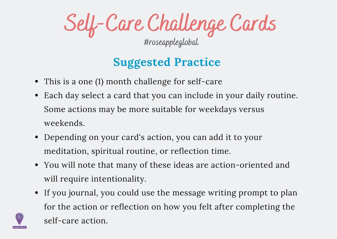 Printable Self-care Card Deck Self-care Cards Self-care - Etsy