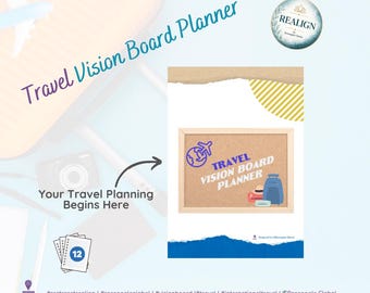 Printable Travel Vision Board Planner: Goal Setting Template (Digital Download)