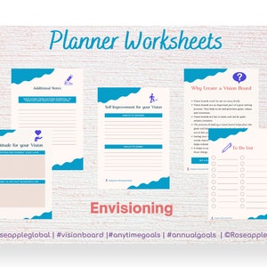 Printable Vision Board Planner | Vision Board Template | Goal Setting ...