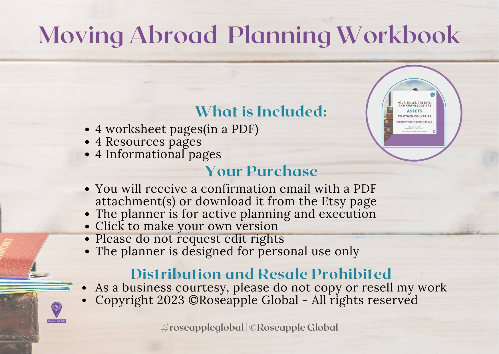 Move Abroad Planning Workbook Printable Move Abroad Planner Move Abroad Goal Setting Sabbatical