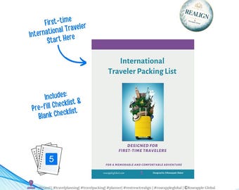 Travel Packing List: First-Time Traveler Guide (Digital Download)