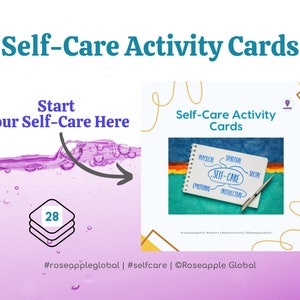 Baraja de cartas de autocuidado imprimible / Tarjetas de actividades de autocuidado / Consejos de autocuidado / Tarjetas de bienestar / Tarjetas de afirmaciones de autocuidado / Descarga instantánea