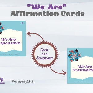 Printable "WE ARE" Affirmations | Inspirational Cards | Mindset Cards | Encouragement Cards | Affirmation Card Desk | Instant Download