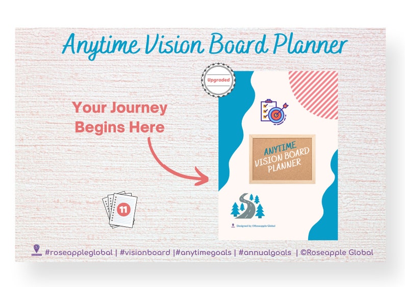 Printable Vision Board Planner | Vision Board Template | Goal Setting ...