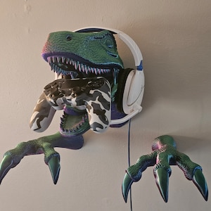 Velociraptor Wandhalterung: Controller und Kopfhörer Halter