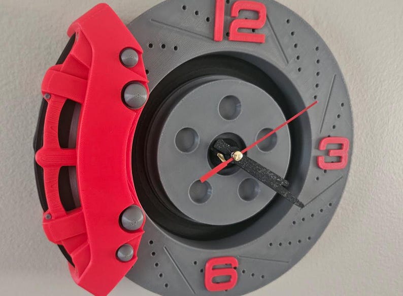 3D Printed Brake Rotor Wall Clock – Car Enthusiast Decor, Mechanic Gift ...
