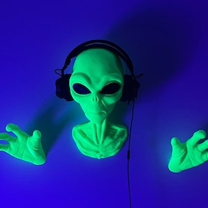 Alien Headphone Stand, Accessories Hanger, Cute Headphone Stand, Alien Headphone Wall Hanger, Gaming/Gamers, UFO!