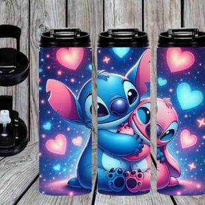 Stitch and Angel from Lilo and Stitch Valentines  20oz tumbler