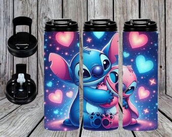 Stitch and Angel from Lilo and Stitch Valentines  20oz tumbler