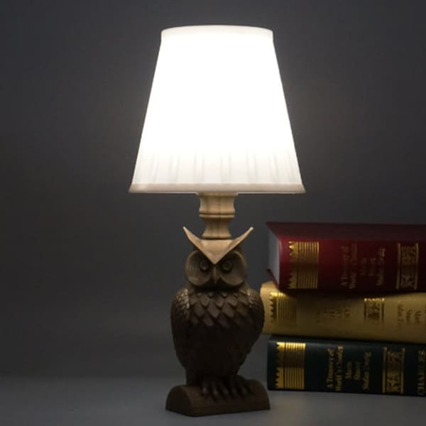 Whimsical 3D Printed Owl Lamp with a Choice of Lamp Shade or Lunar Lithophane