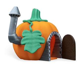 Enchanted Pumpkin Fairy House – 3D Printed Fall Decor, Fairy Garden Cottage