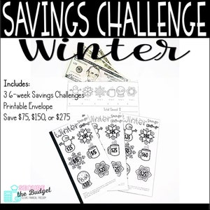 Winter Savings Challenge Envelope and Trackers