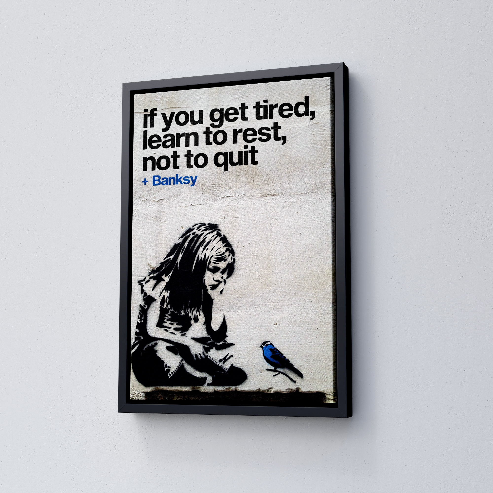 Wandtattoo Banksy - If you get tired - Rund 