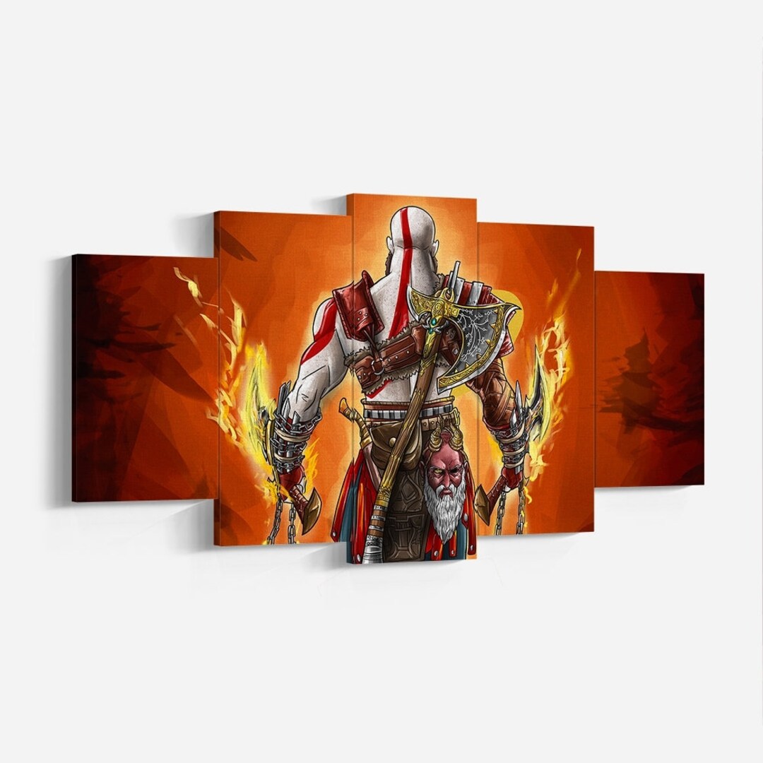 Kratos God of War Canvas, the God of War Wall Decor, Gaming Poster