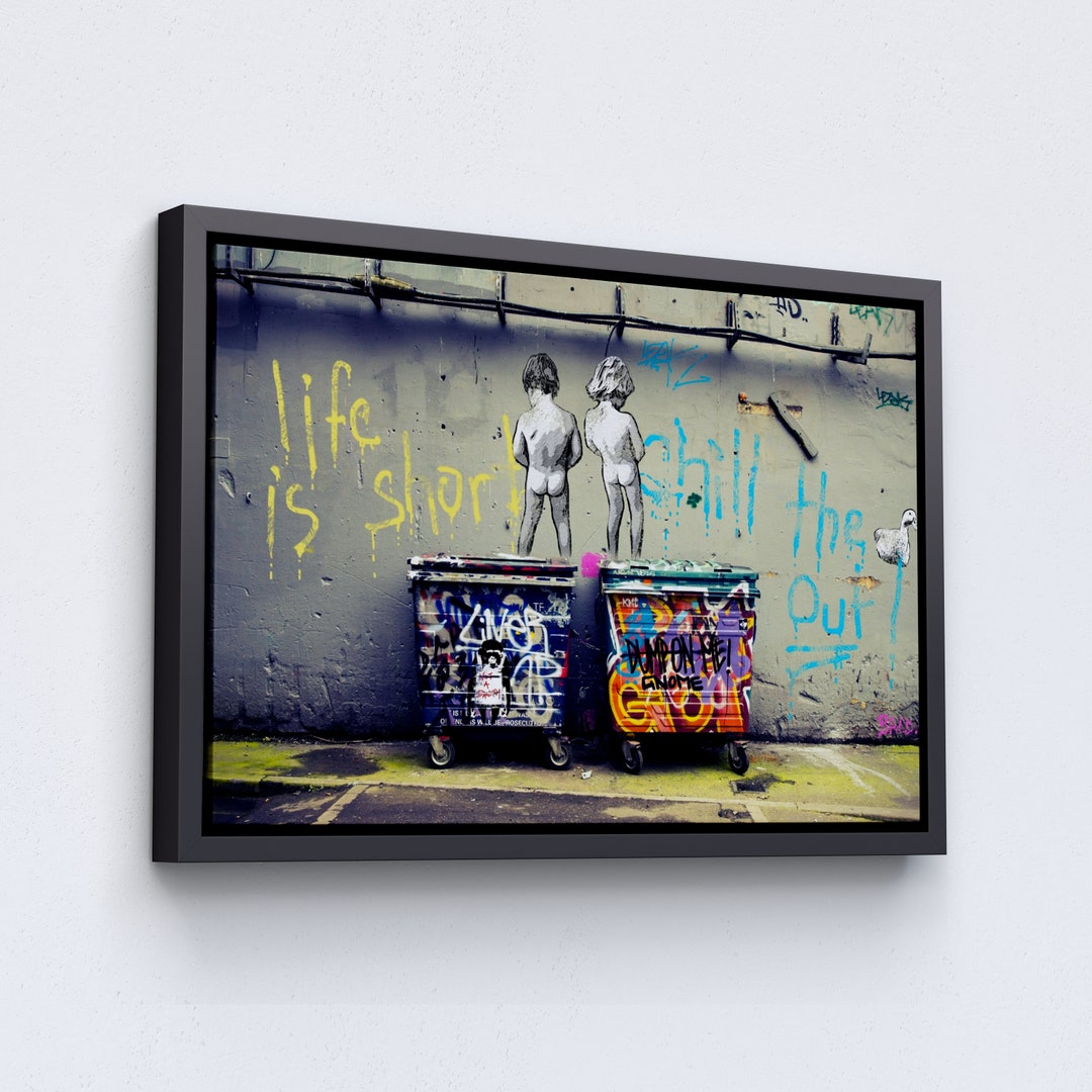 Banksy 'Peeing Boys Life Is Short' Tempered Glass Wall Art – Large Modern Print For Living Room, Bedroom, Office Decor - View #12