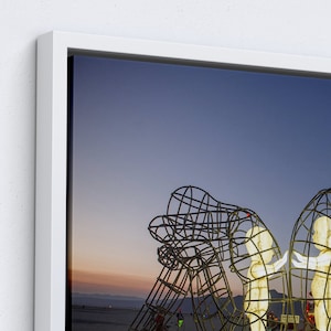 Alexander Milov, Two People Turning Their Backs On Each Other At Burning Man Canvas Wall Art Children Imprisoned in Adult Bodies, Statue Art image 5