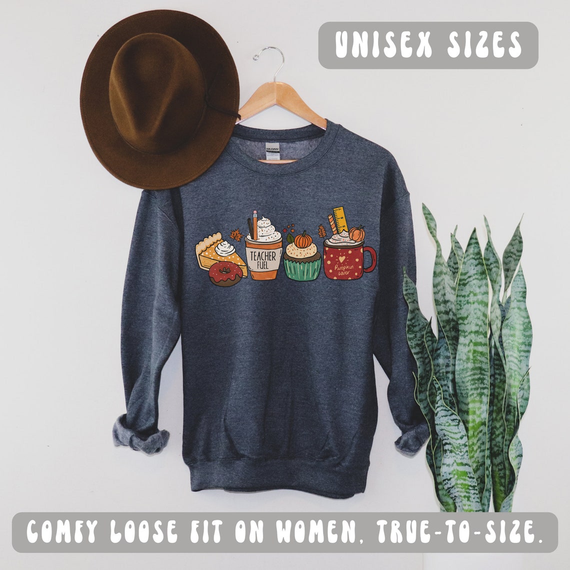 Teacher Fuel Sweatshirt Coffee Fall Sweatshirt Teacher Fall Dark Heather