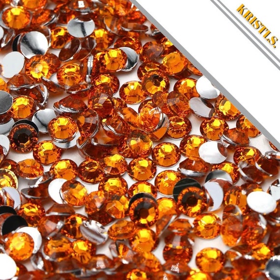 High Quality Crystal BLOOD ORANGE Rhinestones Loose Flat Back 