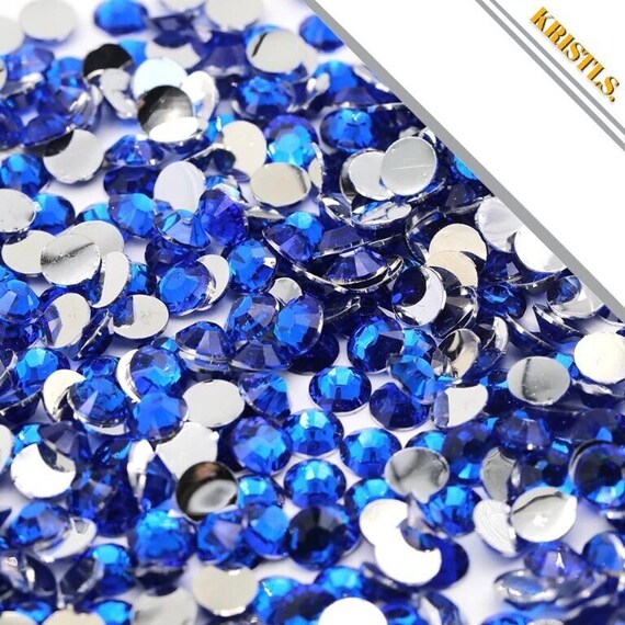 High Quality Crystal PERSIAN BLUE Rhinestones Loose Flat Back No Hot Fix  Bead Size ss16 / ss30