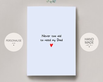 Happy Father's Day Card | Father's Day Card | Greetings Card Dad | Simple Father's Day Card | Typography Father's Day Card | Never Too Old