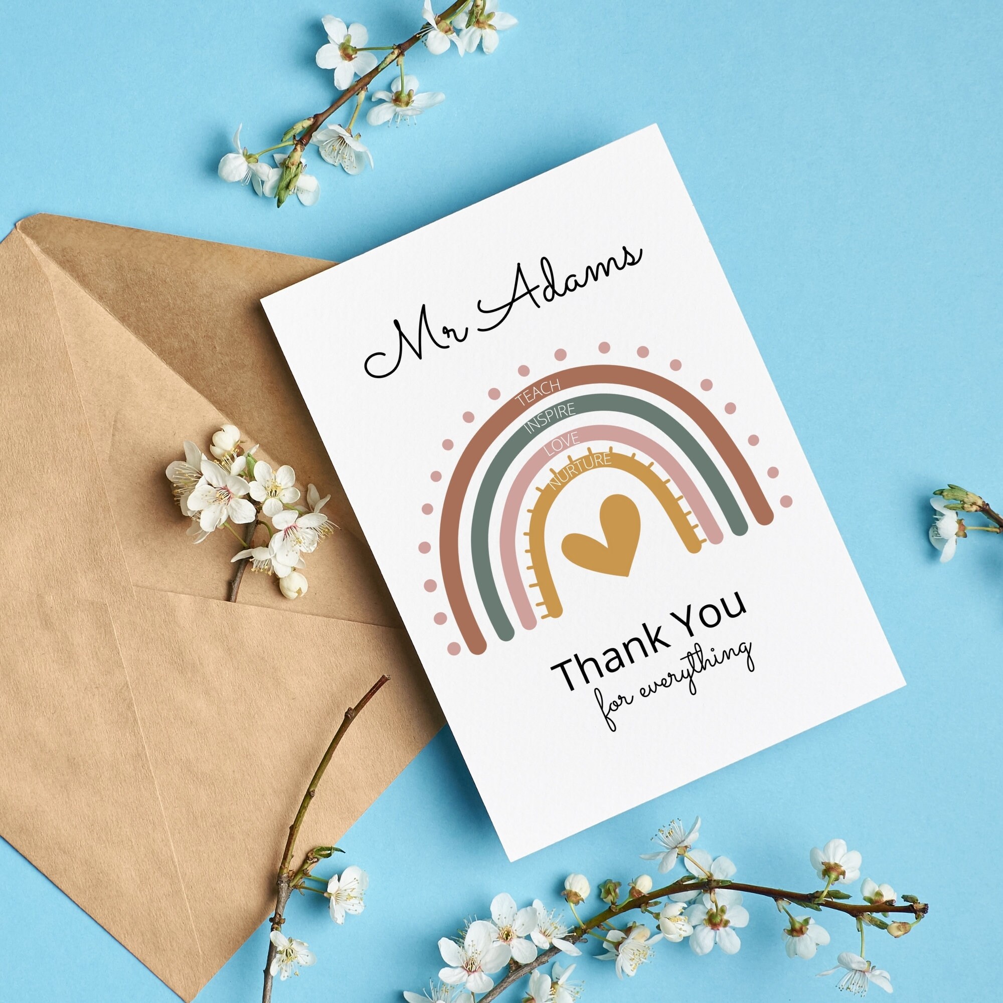 Custom Thank You Teacher Card Headteacher Card Key Worker Etsy UK