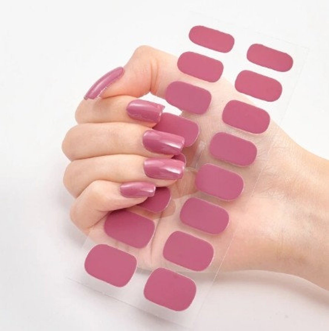 Adhesive Nail Polish Strips Berry Solid - Etsy