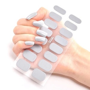 Adhesive Nail Polish Strips - Light Gray Solid