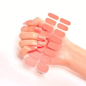 Adhesive Nail Polish Strips - Coral Pink Solid