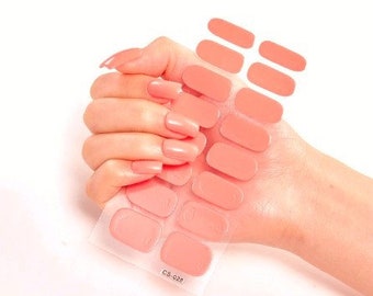 Adhesive Nail Polish Strips - Coral Pink Solid