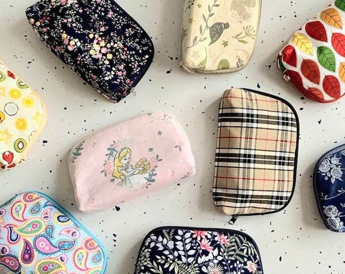 Handmade Half Moon Zip Pouch –  Makeup & Notions Organizer