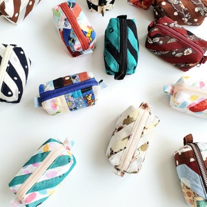 Patchwork no-waste mini loaf zip pouch - Earphone holder, coin purse, notions pouch