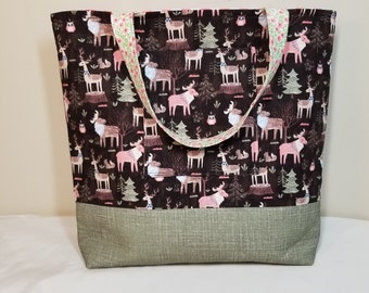Woodland Animal Tote with Pocket
