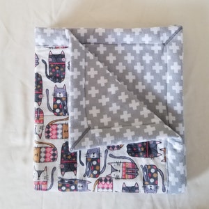 Cats with Sweaters Gray Cat Quilt