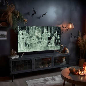 気まぐれなお化け屋敷 ムーディーなハロウィーンの幽霊 サムスンフレームテレビ デジタルアート壁紙ダウンロード | Whimsigoth 秋 ゴス ポートレート