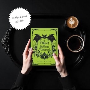 Gothic Personalized Custom Bat Neon Green Strange & Unusual Hardcover Notebook Stationery Halloween Dark Academia Diary Gift For Her Idea