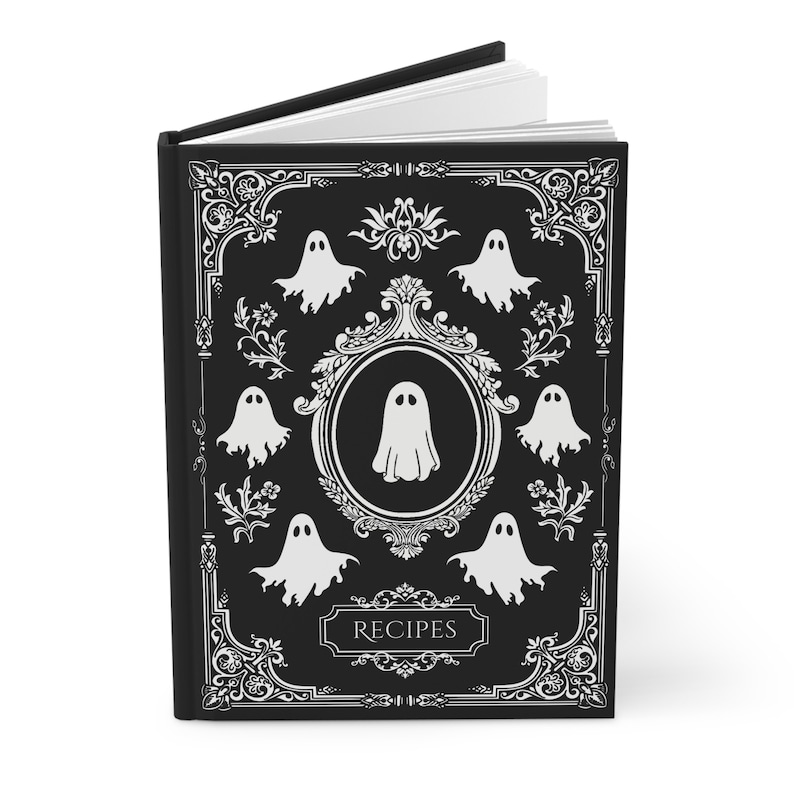 Gothic Ghost Recipe Hardcover Matte Recipe Book Spooky , Halloween Recipe Notebook, Gothic Ghost Journal, Dark Recipe Planner, Gift Idea image 9
