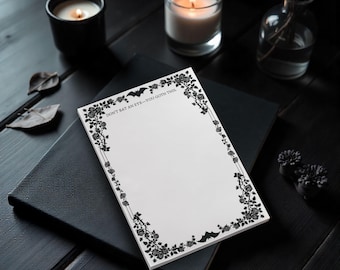 Bat Roses Post-it® Notepad Gothic Creepy Spooky To Do, Reminder Sticky Notes Stationery Teacher Student Office