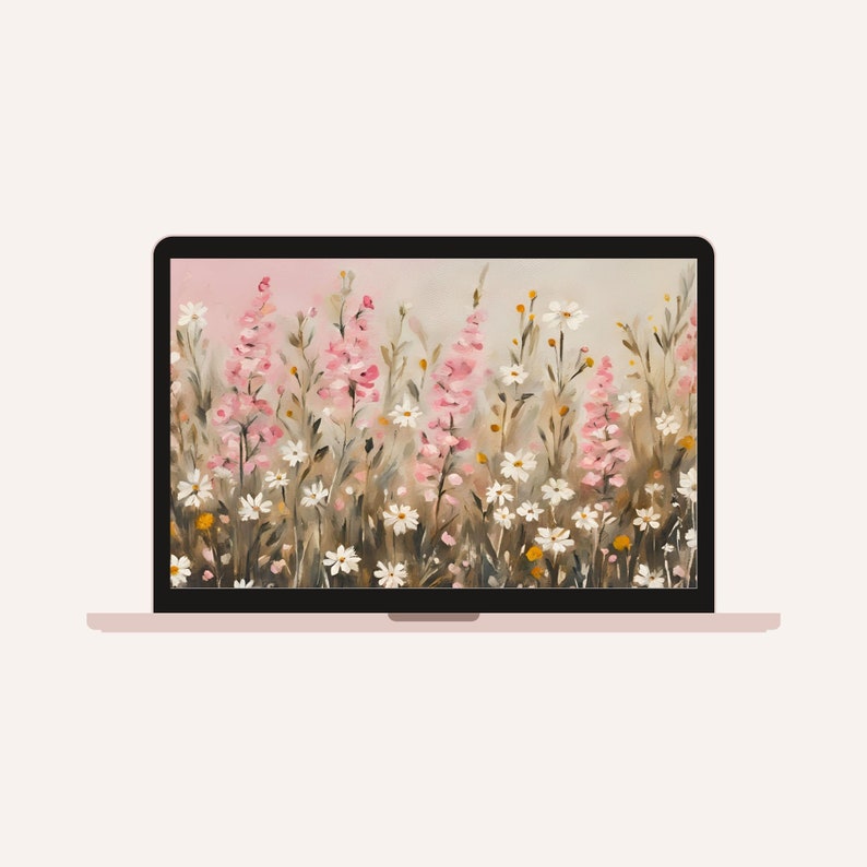 Aesthetic Spring Summer Vintage Floral Desktop Wallpaper | Imac MacBook ...