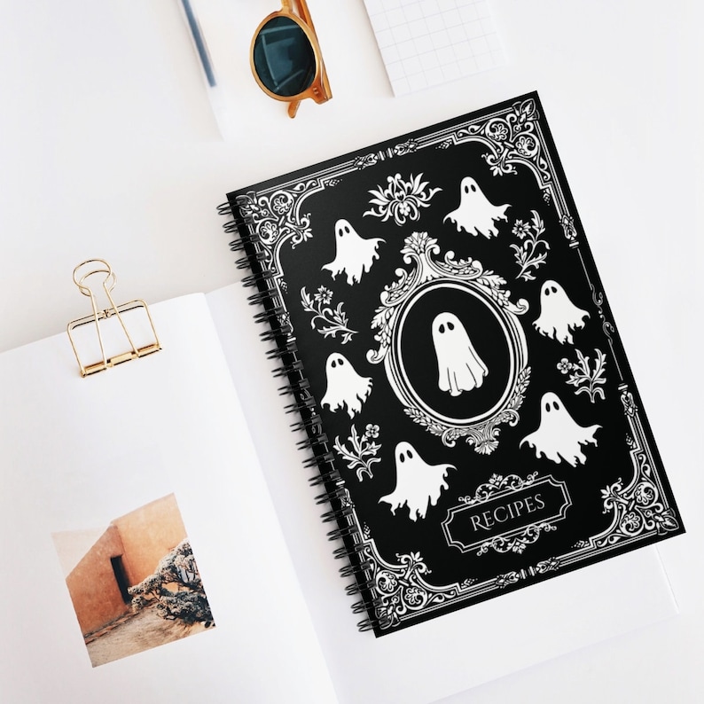 Personalized Custom Name Ghost Gothic Goth Spiral Notebook | Whimsigoth ...