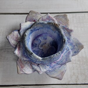 Jesmonite Lotus Candle Holder: Celestial Tealight Centerpiece
