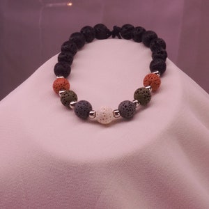 Handmade Lava Bead Bracelet: Chakra Gemstone Diffuser