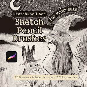 SketchSpell Pencil and Charcoal Brush Set for Procreate — Realistic Draw & Sketch Textures